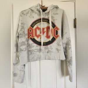 AC/DC Cropped Tie-Dye Hoodie